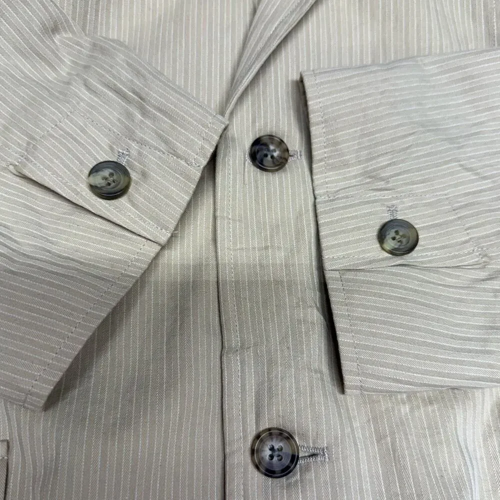 Claiborne Men's Tan Beige Cotton Two Buttons Sportscoat Blazer Jacket Size 44R